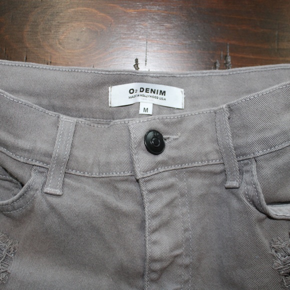O2 Denim High Rise Gray Jean Shorts - Picture 6 of 14